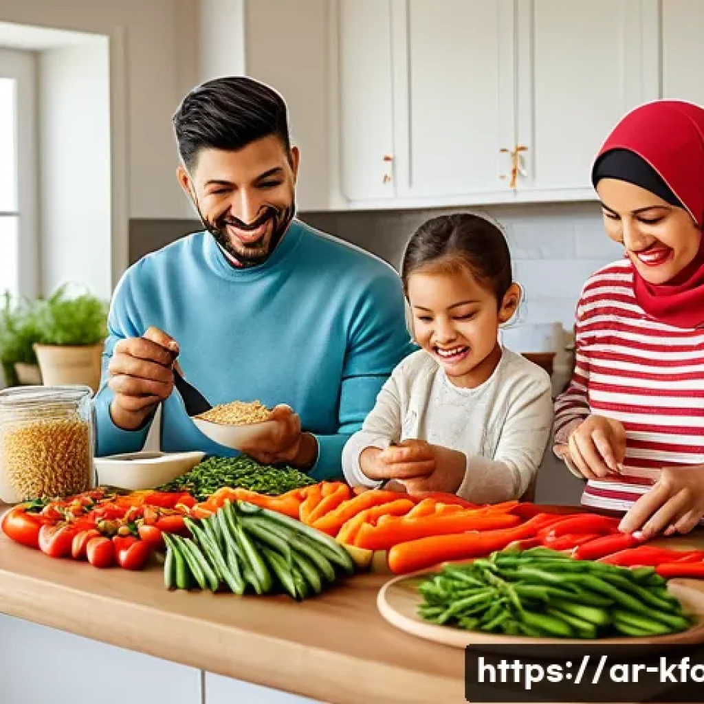 한식 떡볶이 밀키트 비교 - A vibrant and inviting kitchen scene showcasing a family of Middle Eastern descent preparing tteokbo...
